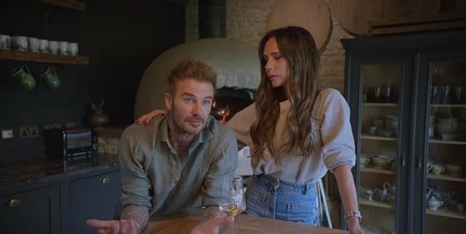 Beckham pictured with wife Victoria in the docuseries (Netflix)