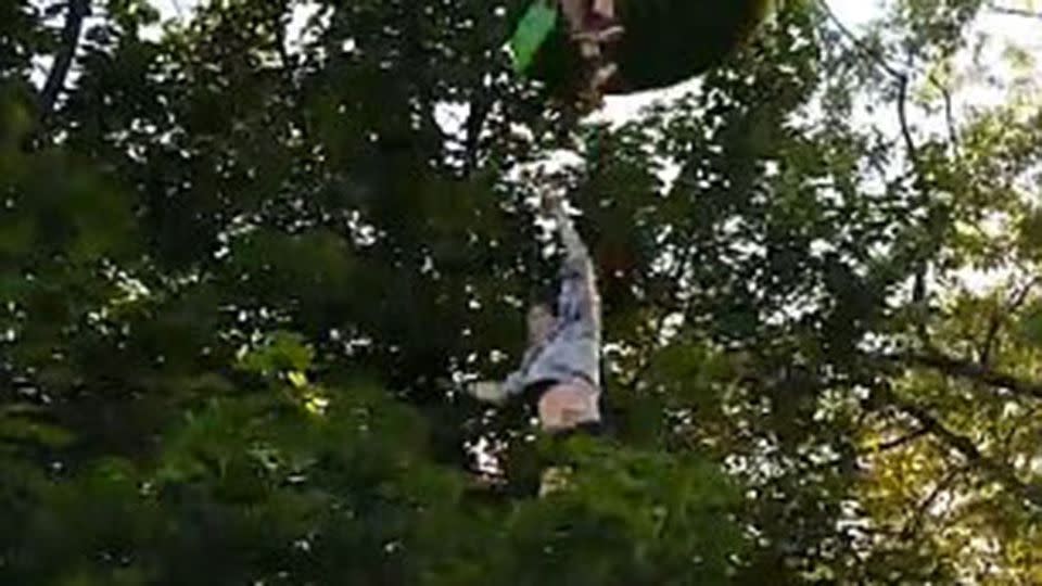 The teen dangled mid-air from the amusement park ride. Source: Facebook