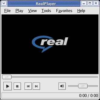 A image of a RealPlayer with the logo in the screen