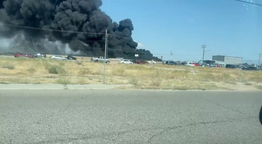 Auto recycling center fire