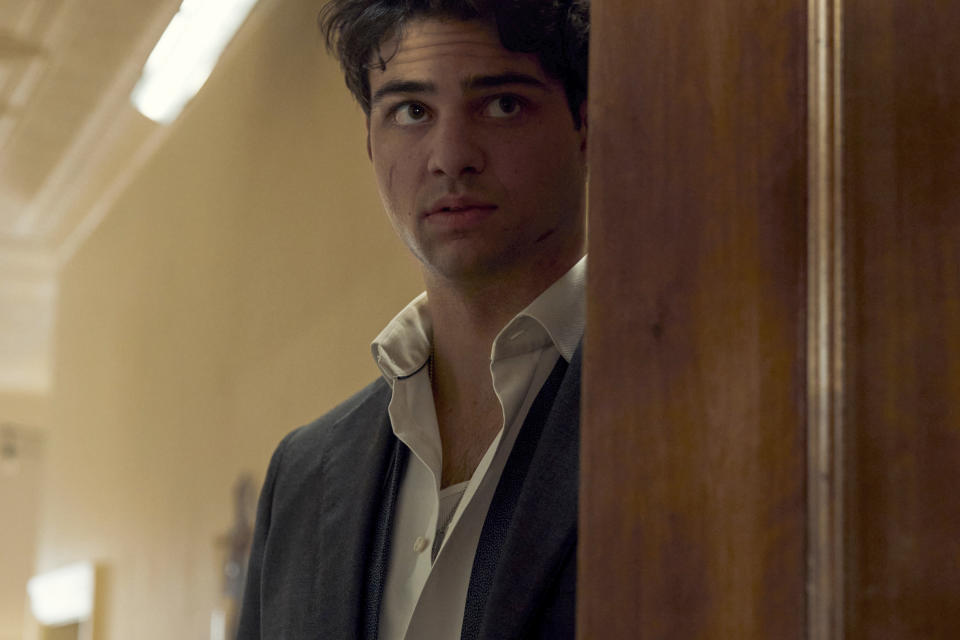 This image released by Netflix shows Noah Centineo as Owen Hendricks in a scene from the series "The Recruit." (Philippe Bossé/Netflix via AP)