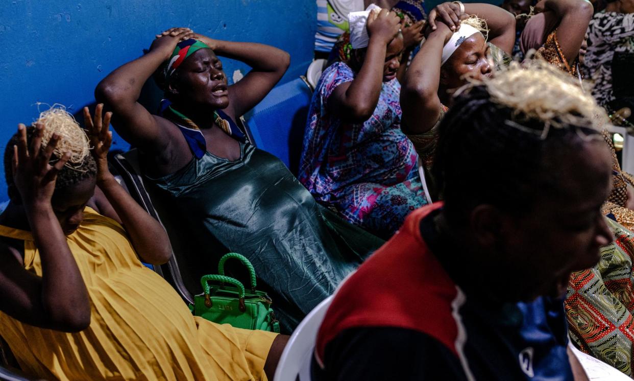 <span>Pregnant women at Ronke Oje’s traditional medicine clinic in Lagos pray to protect themselves and their unborn children from evil. <br>All photographs by Kasia Strek for the Guardian</span><span>Photograph: Kasia Strek/The Guardian</span>