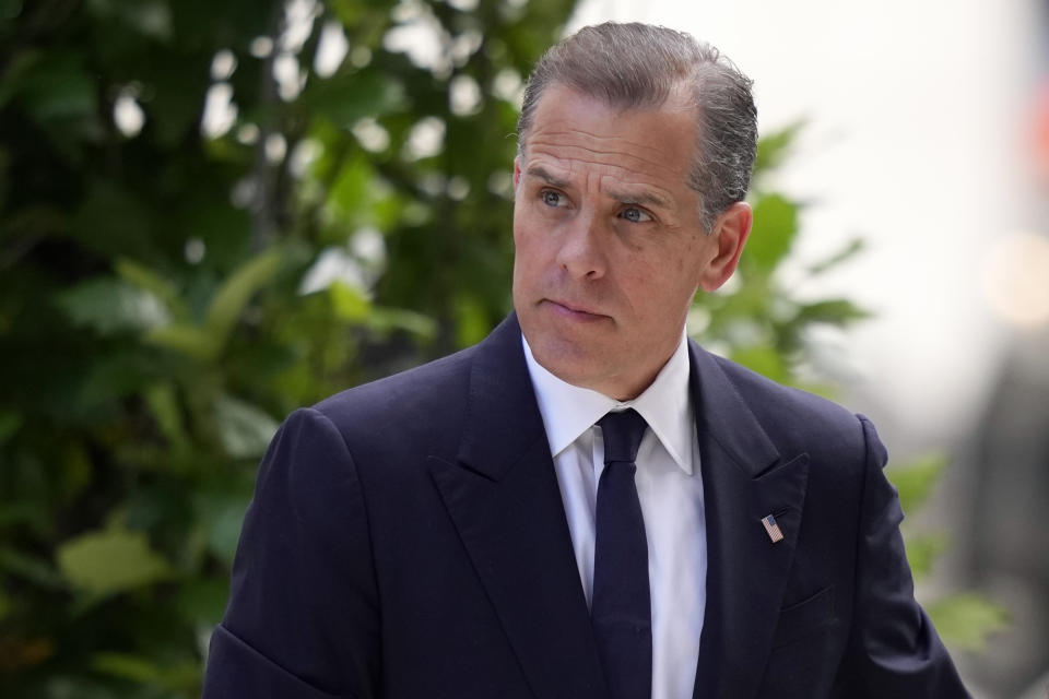 Hunter Biden arrives at federal court, Monday, June 3, 2024, in Wilmington, Del. (AP Photo/Matt Slocum)