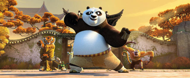 3d colorful thin panda like master shifuji from kungfu panda with