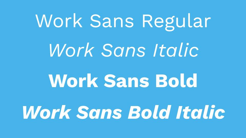 Work Sans examples in 4 weights