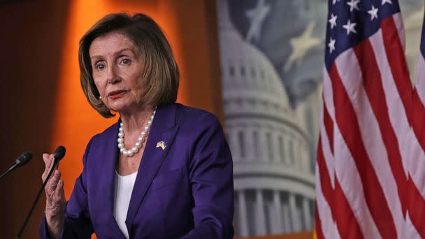 PHOTO: Speaker of the House Rep. Nancy Pelosi speaks during her weekly news conference at the U.S. Capitol on Sept. 30, 2022 in Washington, D.C.  (Alex Wong/Getty Images, FILE)