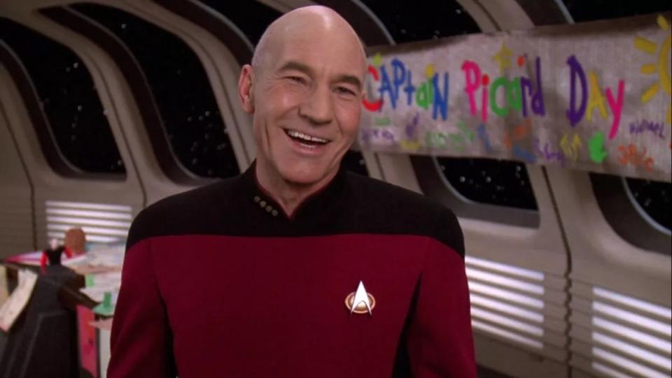 Patrick Stewart as Captain Picard on Star Trek: The Next Generation.