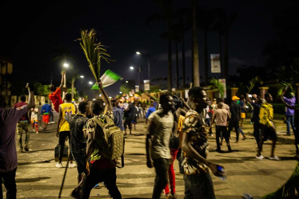 Authorities declared an open-ended lockdown in Lagos in the face of spiralling protests (AFP via Getty Images)