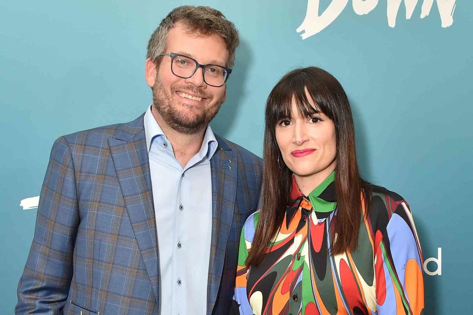 <p>Gregg DeGuire/Variety via Getty</p> John Green and his wife Sarah Urist Green