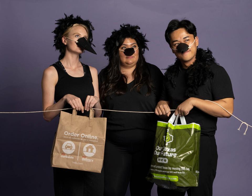 Looking for a group costume? How about "Grackles on an H-E-B power line."