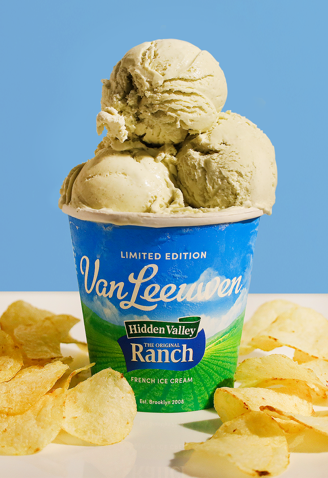The Hidden Valley x Van Leeuwen ice cream, which begs to be paired with potato chips. (Hidden Valley/Van Leeuwen)