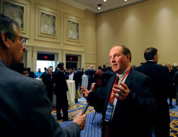 PHOTO: In this March 14, 2013, file photo, John Solomon, of the Washington Times, is interviewed at the Conservative Political Action Conference, in Oxon Hill, Md. (Nick Wass/Invision for BFI-Good News Source One America via AP, FILE)