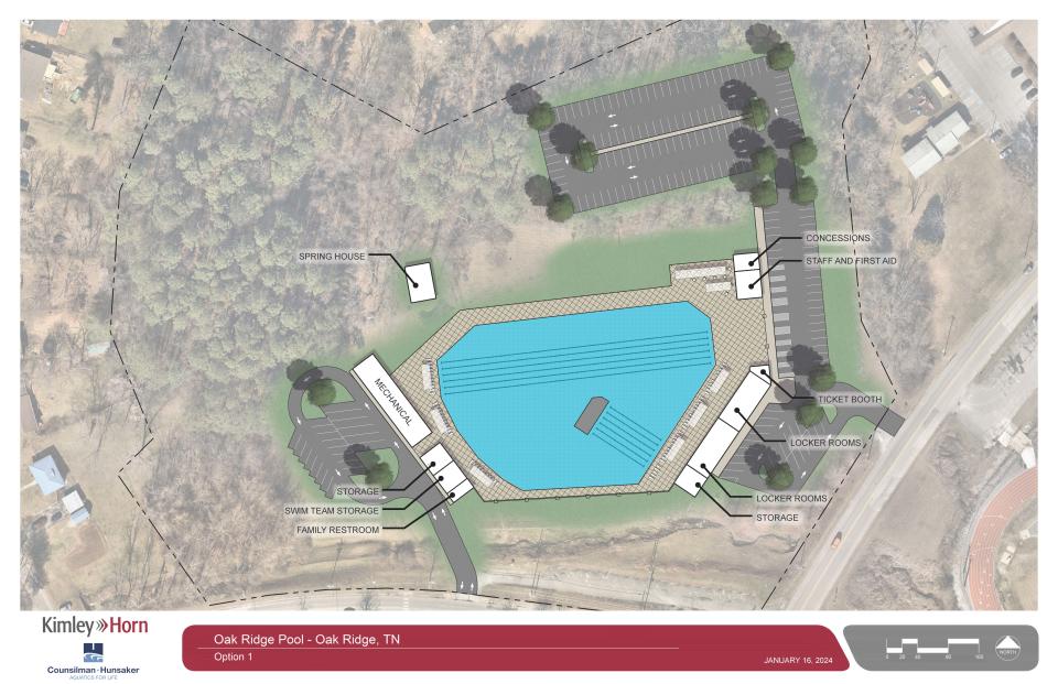 The pool for Option 1 would be like the current Oak Ridge Outdoor Pool.