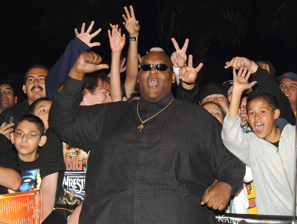 Viscera, WWE Raw Superstar during 'See No Evil' Premiere - Arrivals in Los Angeles, California, United States. (Photo by J.Sciulli/WireImage for LIONSGATE)