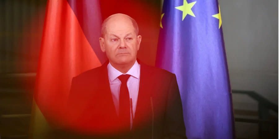 German Chancellor Olaf Scholz during a press conference with Malaysian Prime Minister Anwar Ibrahim in Berlin, Germany, March 11, 2024