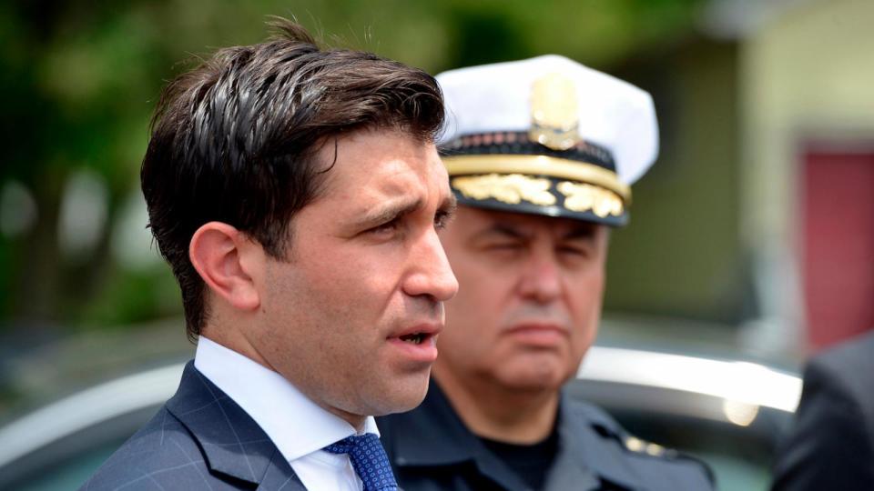 PHOTO: In this May 31, 2018, file photo, Hampden District Attorney Anthony Gulluni speaks to the media in Springfield, Mass. (Don Treeger/The Republican via AP, FILE)