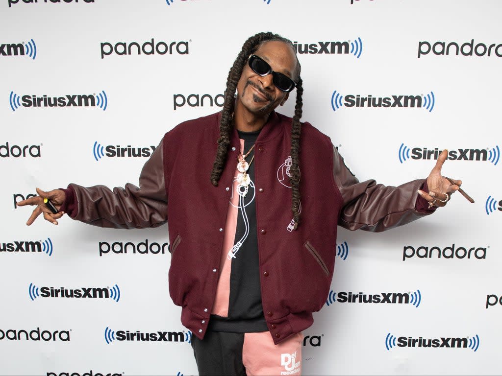 Snoop Dogg sits down with Roxanne Shante on SiriusXM's Rock The Bells Radio at The SiriusXM Studios on October 26, 2021 (Getty Images for SiriusXM)
