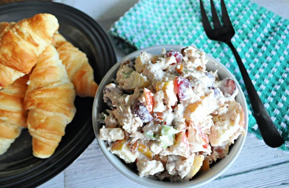 <p>Everyday Mom's Meals</p><p>Love Arby's chicken salad? Never miss out again and make this yummy copycat version whenever the craving strikes.</p><p><strong>Recipe here:</strong> <a href="/1245653/kristamarshall/copycat-arbys-pecan-chicken-salad/" data-ylk="slk:Arby's Pecan Chicken Salad;elm:context_link;itc:0;sec:content-canvas" class="link "><strong>Arby's Pecan Chicken Salad</strong></a></p>