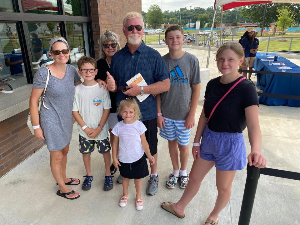 Jack and Laura Wilks of Colorado Springs, Colorado, with their daughter, left, and grandkids. They're a military family. The Wilks used to be stationed at Maxwell Air Force Base, and their son-in-law is currently here at Air War College.