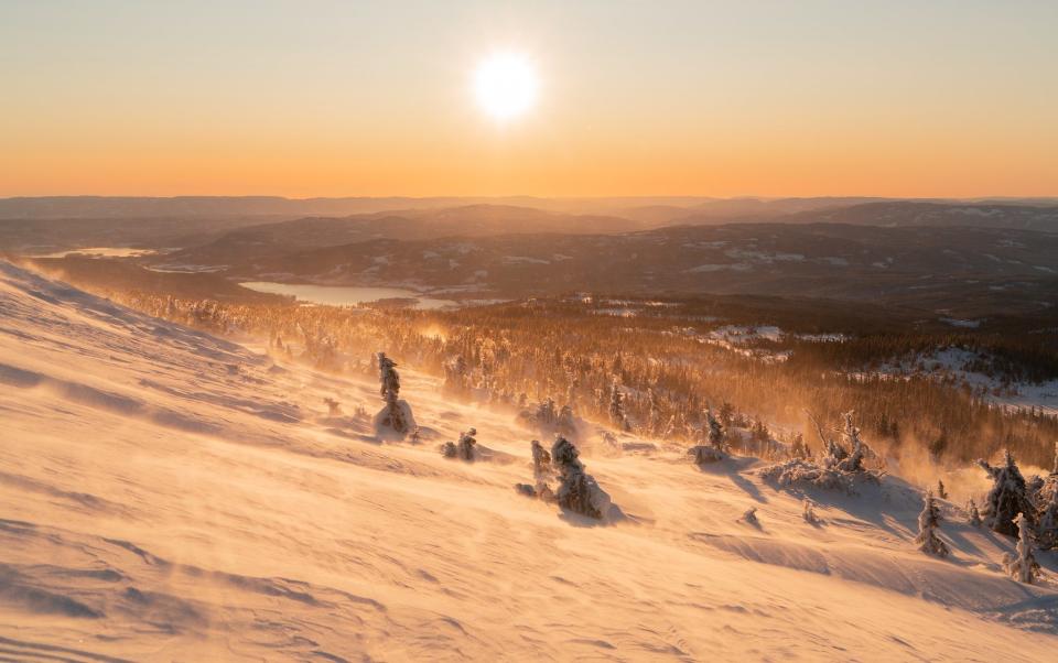 Snowy landscape in Norefjell, Norway