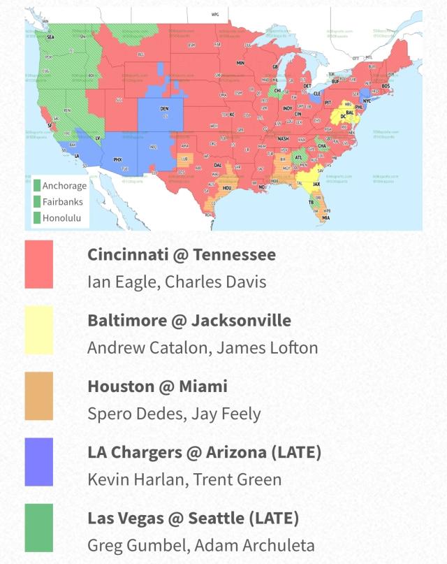 Here's the broadcast map for Dolphins vs. 49ers in Week 12