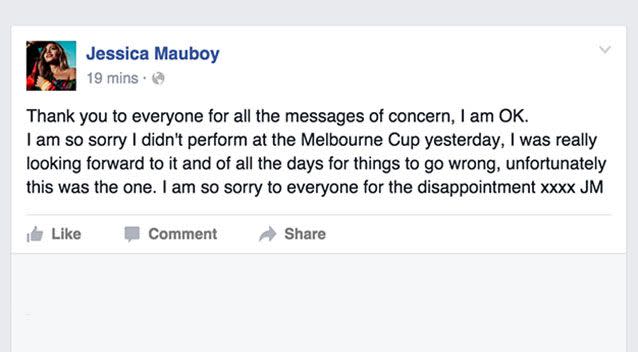 Mauboy says sorry. Photo: Facebook