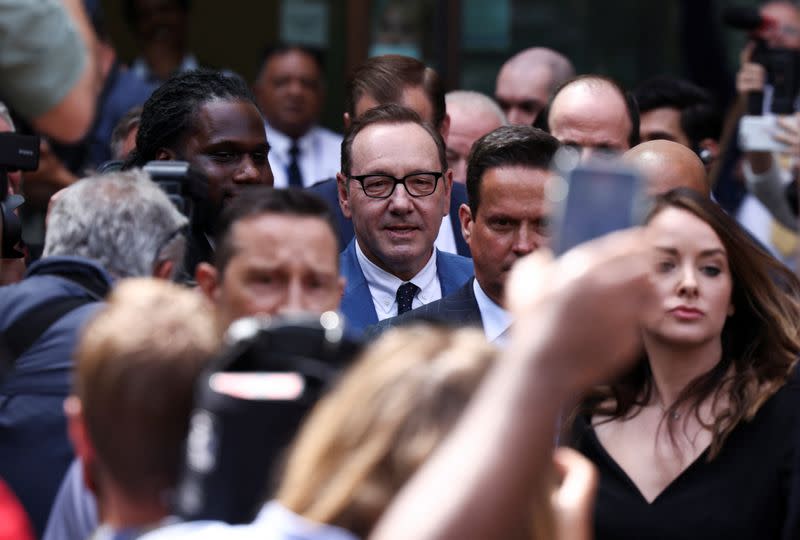 Actor Kevin Spacey leaves from Westminster Magistrates Court in London