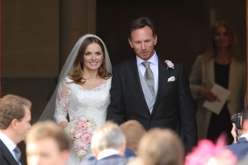 Geri Halliwell and Christian Horner on their wedding day in 2015 (Chris Radburn/PA)