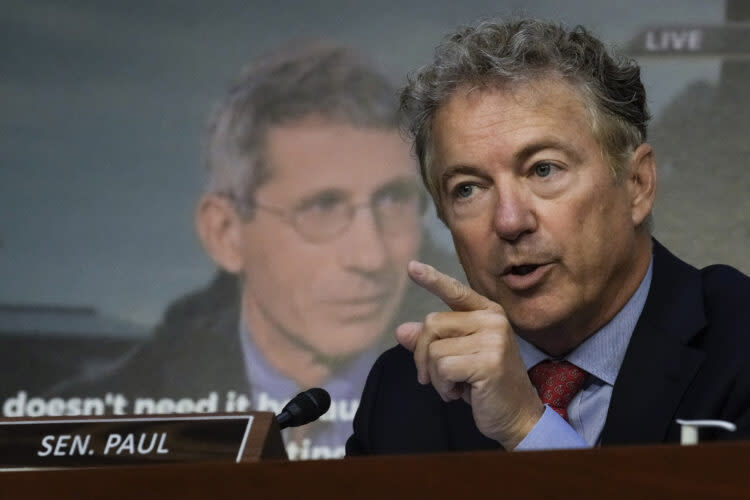 Sen. Rand Paul questioned Dr. Anthony Fauci, director of the National Institutes of Allergy and Infectious Diseases, during a Sept. 14 education committee hearing. (Drew Angerer/Getty Images) 