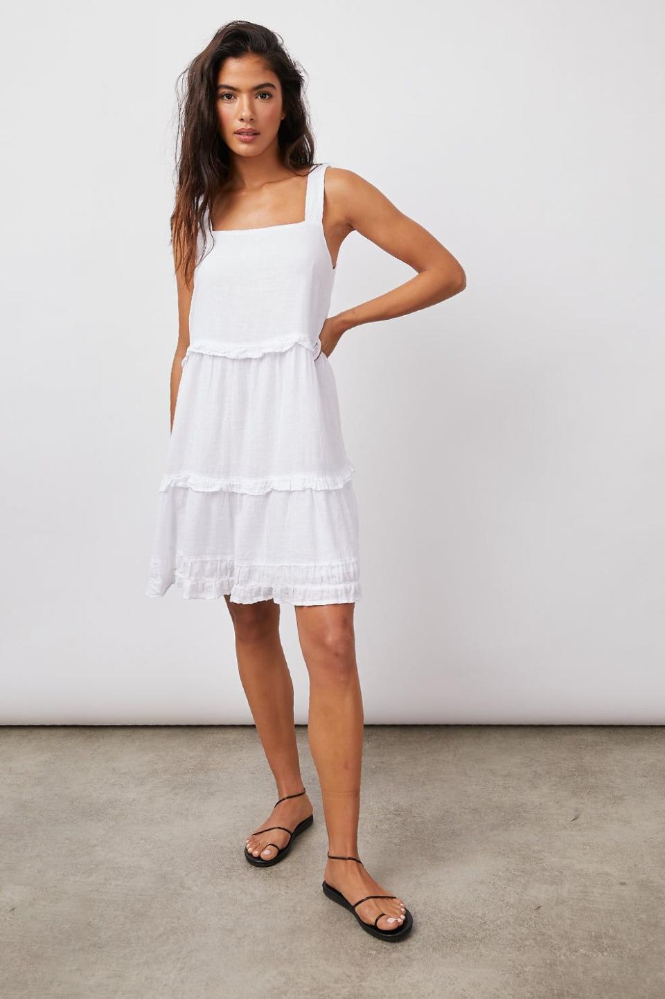 Sandy White Ruffled Dress.