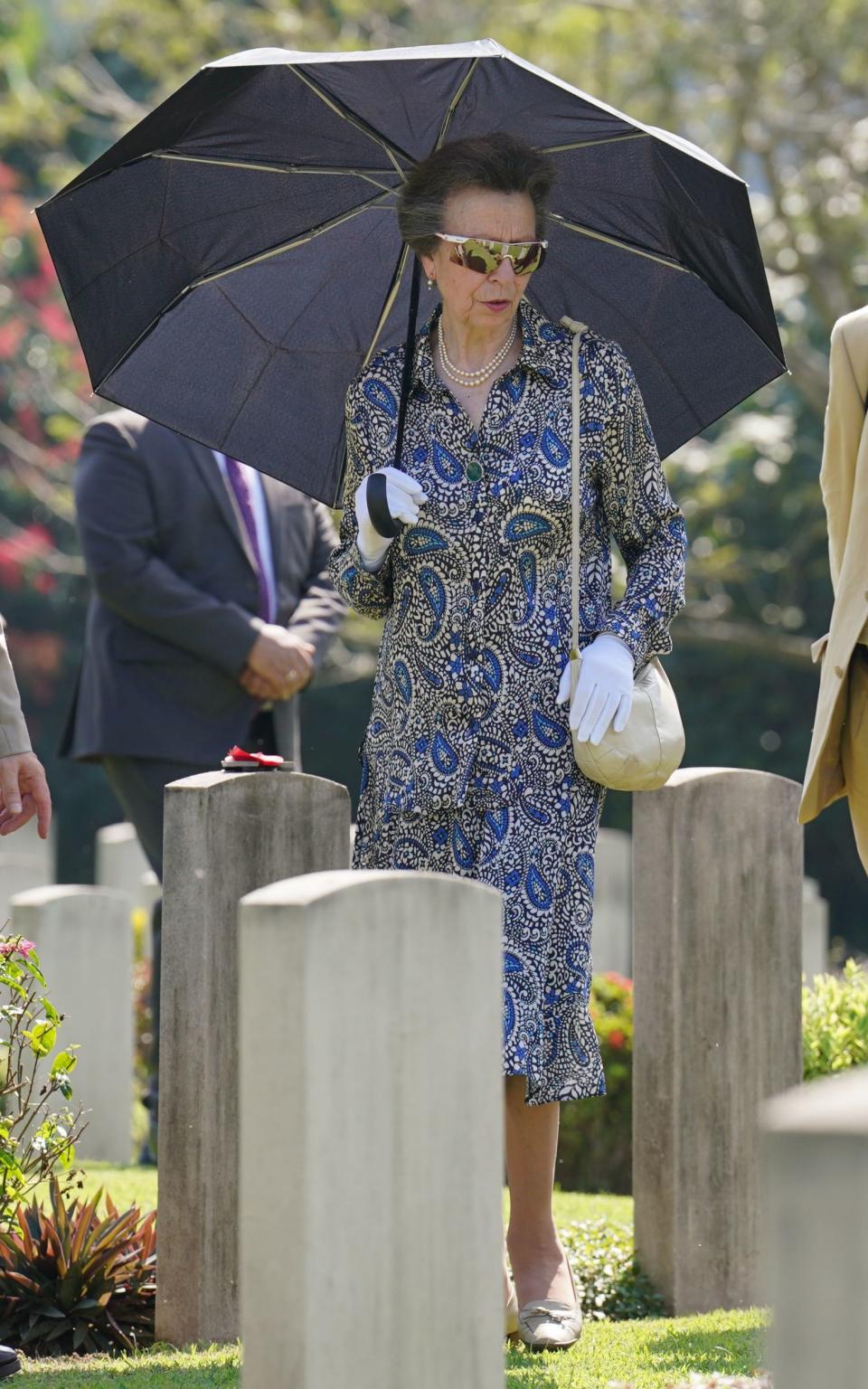 The Princess Royal during a visit to Commonwealth War Graves Commission Jawatte Cemetery