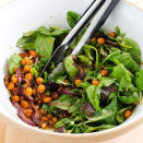 <p>Chickpeas are cooked until they are crispy and smoky in a frying pan before they are tossed with mesclun greens, caramelized onions, and a creamy mustard dressing. It’s so delicious you’ll forget it’s gluten-free. <b><a href="https://www.yahoo.com/food/gluten-free-spiced-chickpea-salad-with-111897563513.html" data-ylk="slk:Get the Chickpea Salad With Honey-Mustard Vinaigrette recipe;elm:context_link;itc:0;sec:content-canvas;outcm:mb_qualified_link;_E:mb_qualified_link;ct:story;" class="link  yahoo-link">Get the Chickpea Salad With Honey-Mustard Vinaigrette recipe</a>. </b><i>(Photo: America’s Test Kitchen)</i><br></p>