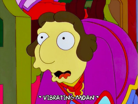 A character from "The Simpson" vibrating and moaning