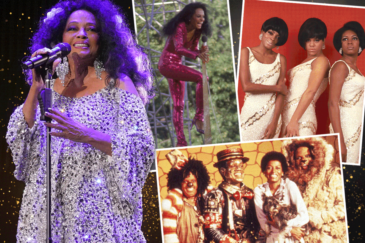 Diana Ross recernt, at her 1983 Central Park concert, with the Supremes, and in 