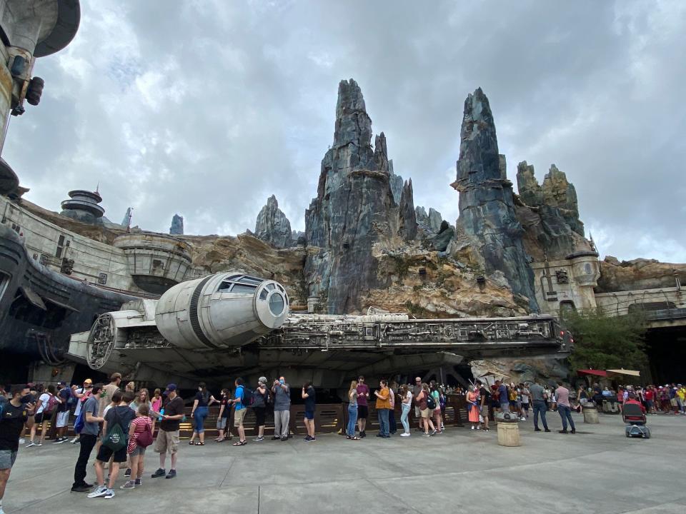 A view of Galaxy's Edge at Disney World's Hollywood Studios in August 2021.