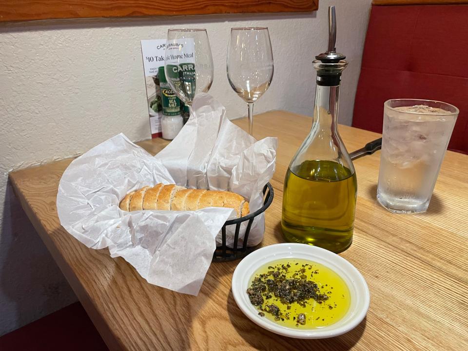 Bread and olive oil at Carrabba's