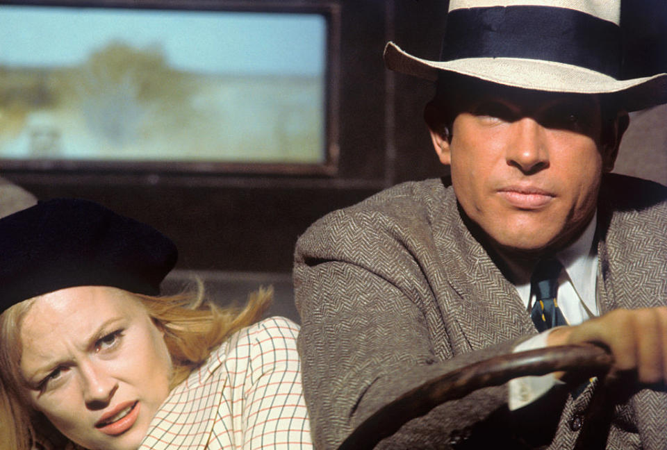 A scene from the <i>Bonnie and Clyde</i> (1967) with Faye Dunaway and Warren Beatty .<span class="copyright">Bettmann Archive</span>