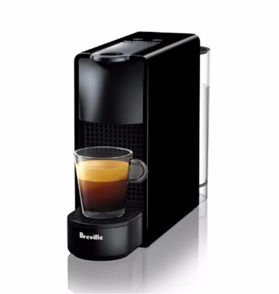 Breville Nespresso Essenza Mini Solo Piano Black Pod Coffee Machine, $149.99 from House. Photo: House.