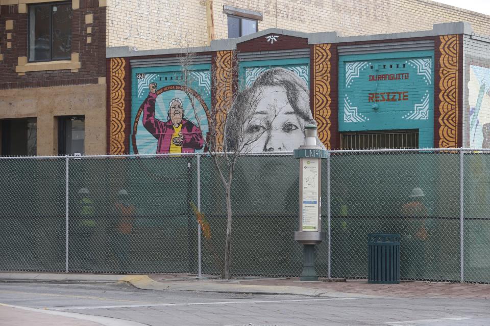 The city installed fencing around much of the Duranguito neighborhood in Downtown El Paso in preparation for the proposed demolition of buildings to make way for the multipurpose arena.