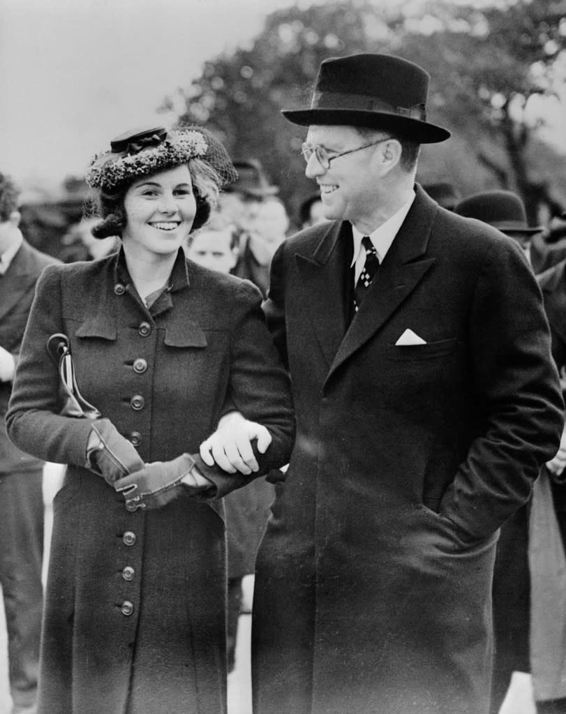 Rosemarie Kennedy with her father Joe Kennedy in London during his time as Ambassador to Great Britain. Bettmann Archive