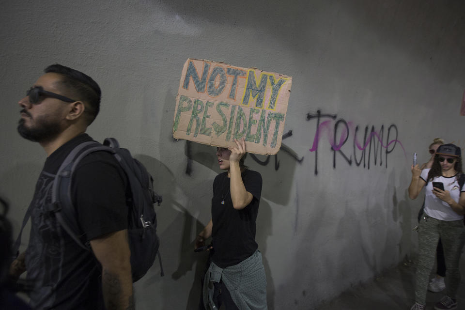 Tens of thousands protest Trump’s election victory