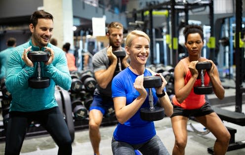 <span class="caption">Some people may adapt to certain types of exercises more quickly than others.</span> <span class="attribution"><a class="link " href="https://www.shutterstock.com/image-photo/group-fit-people-gym-training-multiracial-1675277569" rel="nofollow noopener" target="_blank" data-ylk="slk:NDAB Creativity/ Shutterstock;elm:context_link;itc:0;sec:content-canvas">NDAB Creativity/ Shutterstock</a></span>