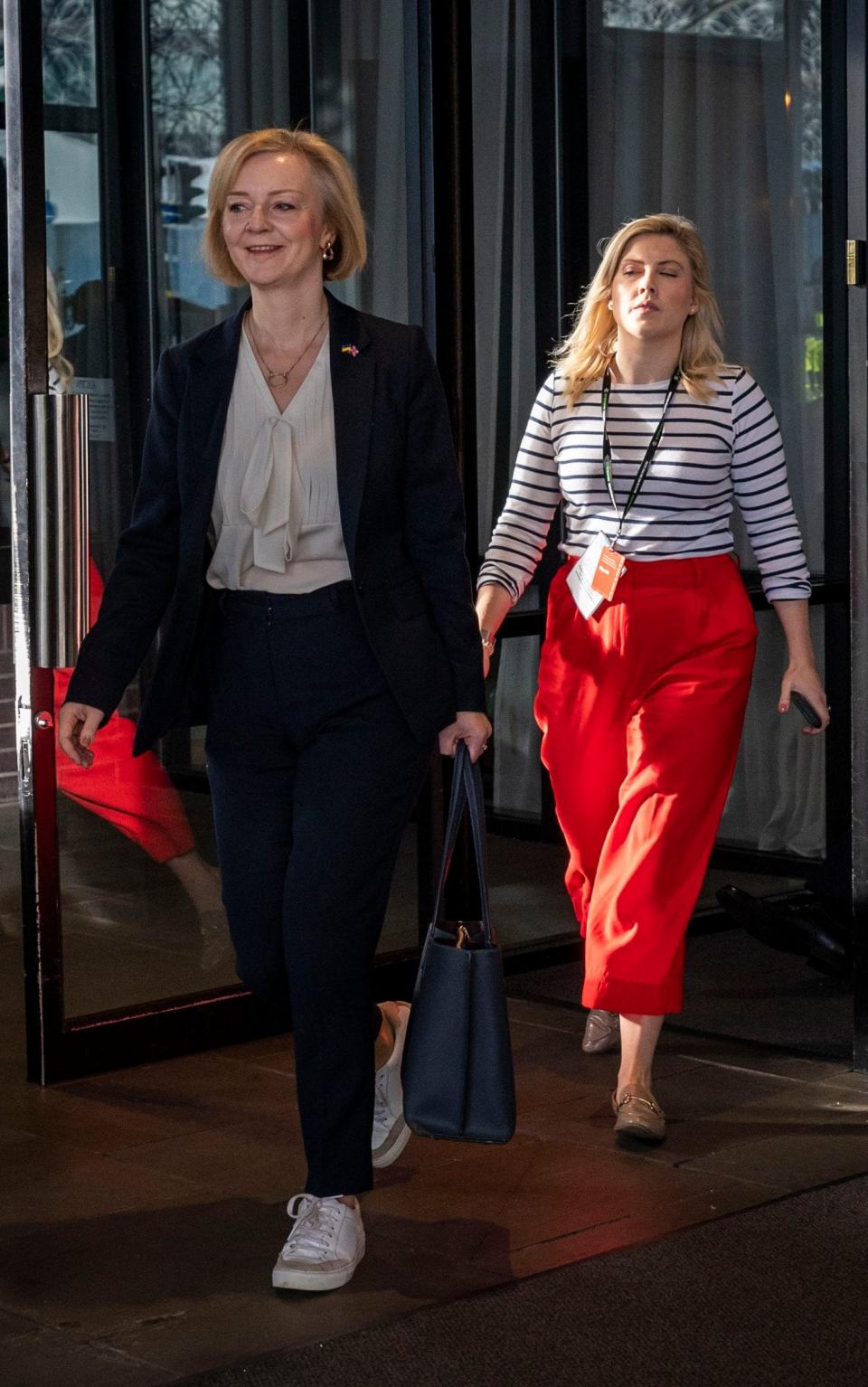 Liz Truss, the Prime Minister, is pictured in Birmingham this morning - Geoff Pugh for The Telegraph