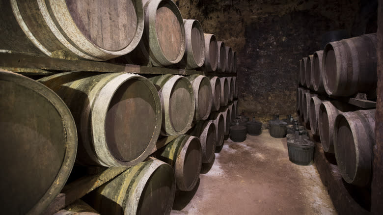 Rioja aging in barrels 