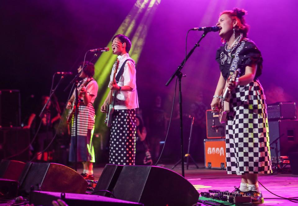 The Linda Lindas perform in the Sonora Tent at the Coachella Valley Music and Arts Festival in Indio, Calif., Saturday, April 15, 2023.