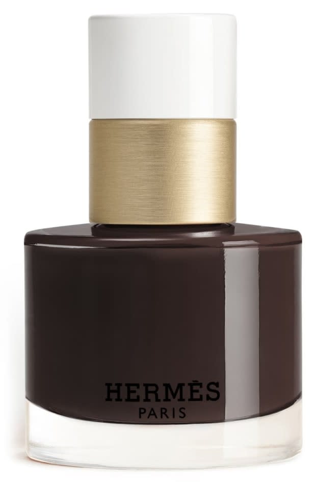 <p>Hermès Les Mains Hermès Nail Enamel in Brun Bistrem $45, <a href="https://shop-links.co/1763759236163561594" rel="nofollow noopener" target="_blank" data-ylk="slk:available here;elm:context_link;itc:0;sec:content-canvas" class="link ">available here</a>.</p>