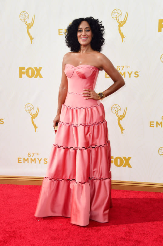 Tracee Ellis Ross in Zac Posen at the 2015 Emmys Awards.