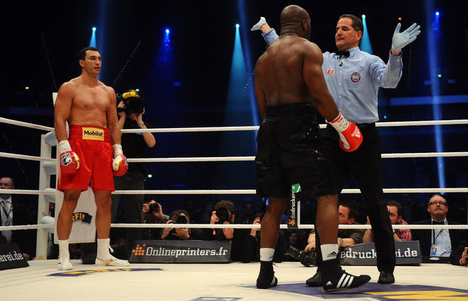   Wladimir Klitschko Of Ukraine Knocks Bongarts/Getty Images