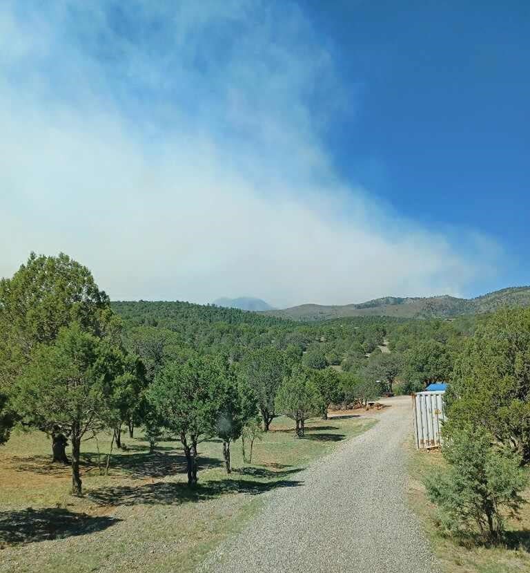 Smoke from the Blue 2 Fire was seen near Bonito Lake on May 25, 2024.