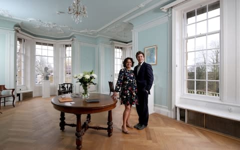 Anita Ray-Chowdhury Herdeiro and Bruno Herdeiro in the grand house - Credit: Lorne Campbell/Guzelian